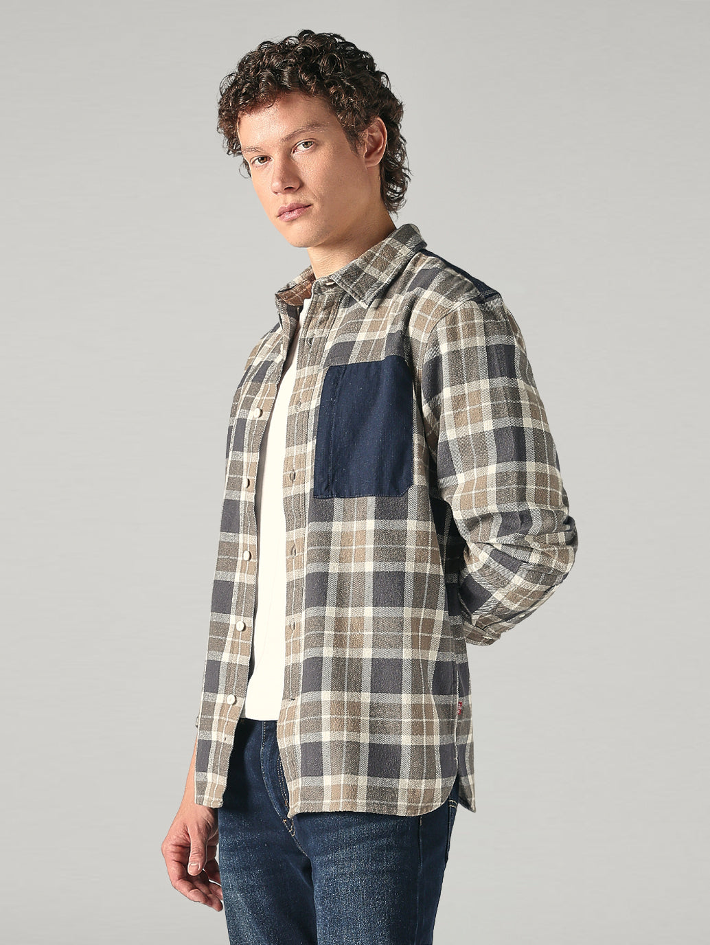 Men's Plaid Relaxed Fit Utility Shirt - 1d5b60ed-2dc9-41d5-98e2-7a7be13bd386 View