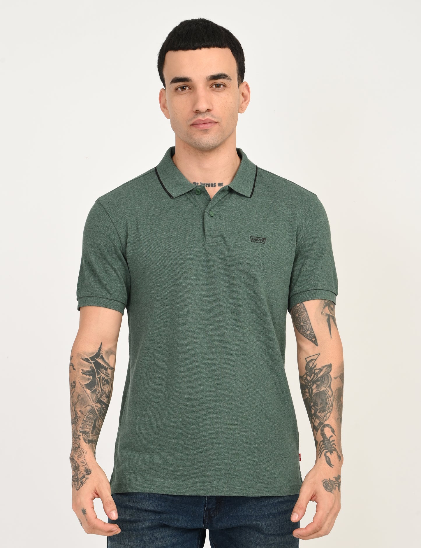 Men's Green Slim Fit Polo T-shirt - 2d557783-4dc9-4874-b747-0a79eb90abf4 View