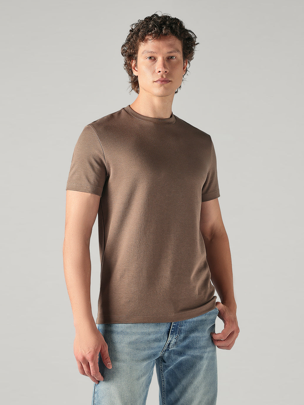Men's Redloop Solid Slim Fit Interlock T-Shirt - 54b720cb-ef2b-4636-a43c-a7bb3e94a387 View