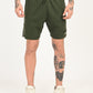 Men's Dark Green Regular Fit Shorts - f9277422-56e2-49e9-b66d-f5a2d8a61dc2 View