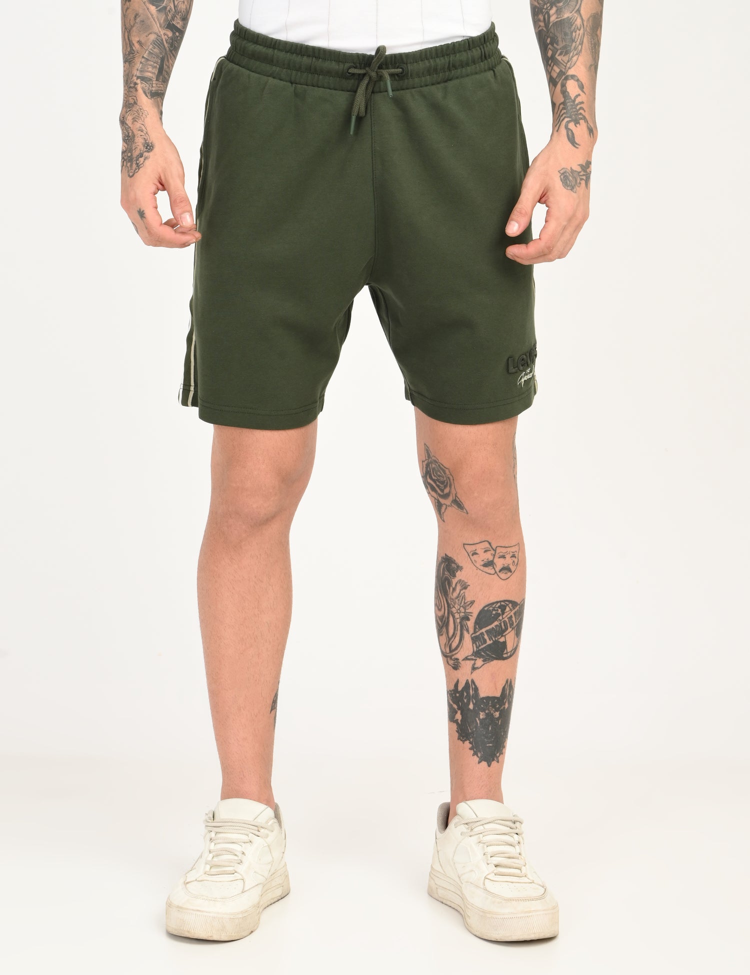 Men's Dark Green Regular Fit Shorts