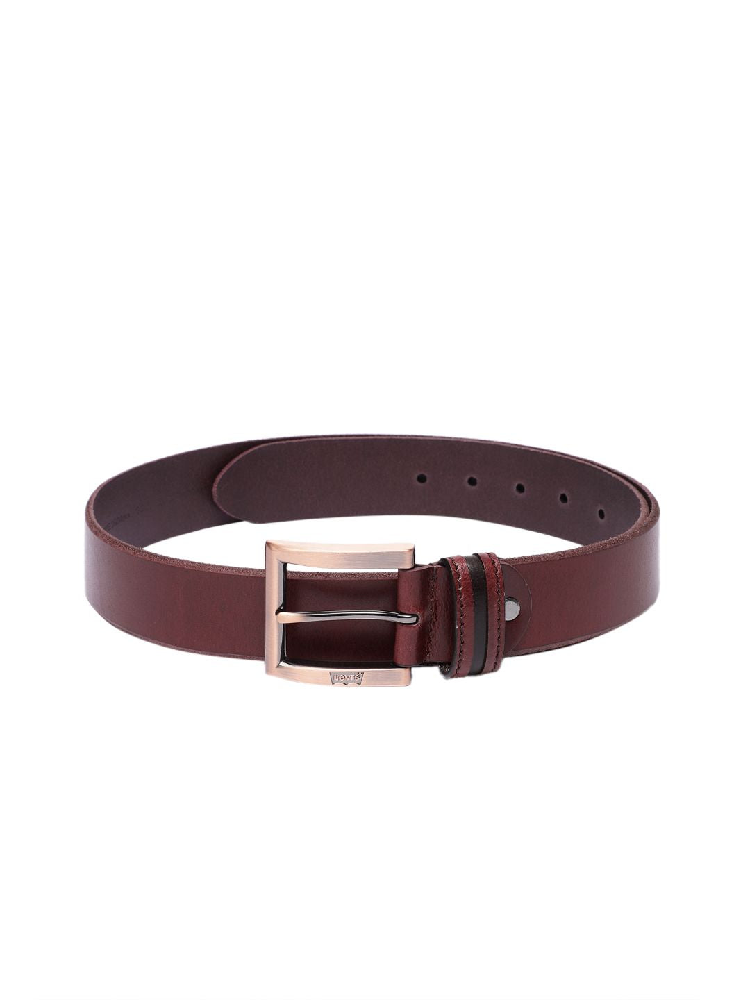 Men's Red Solid Belt - 1a24478e-0b07-4c77-ab51-13a1c9f5e5ef1742206506677-Men-Solid-Leather-Belt-6061742206506502-1 View