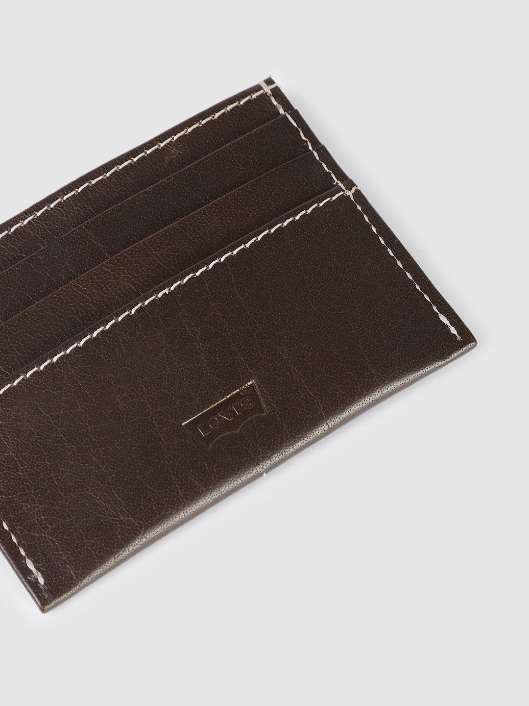 Men's Brown Solid Card Holder - 1a773f96-d30c-438e-8a22-0baddf1a7c561742209993063-Men-Brown-Solid-Leather-Cardholder-6991742209992855-4 View