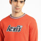 Men's Solid Red Crew Neck Sweatshirt
