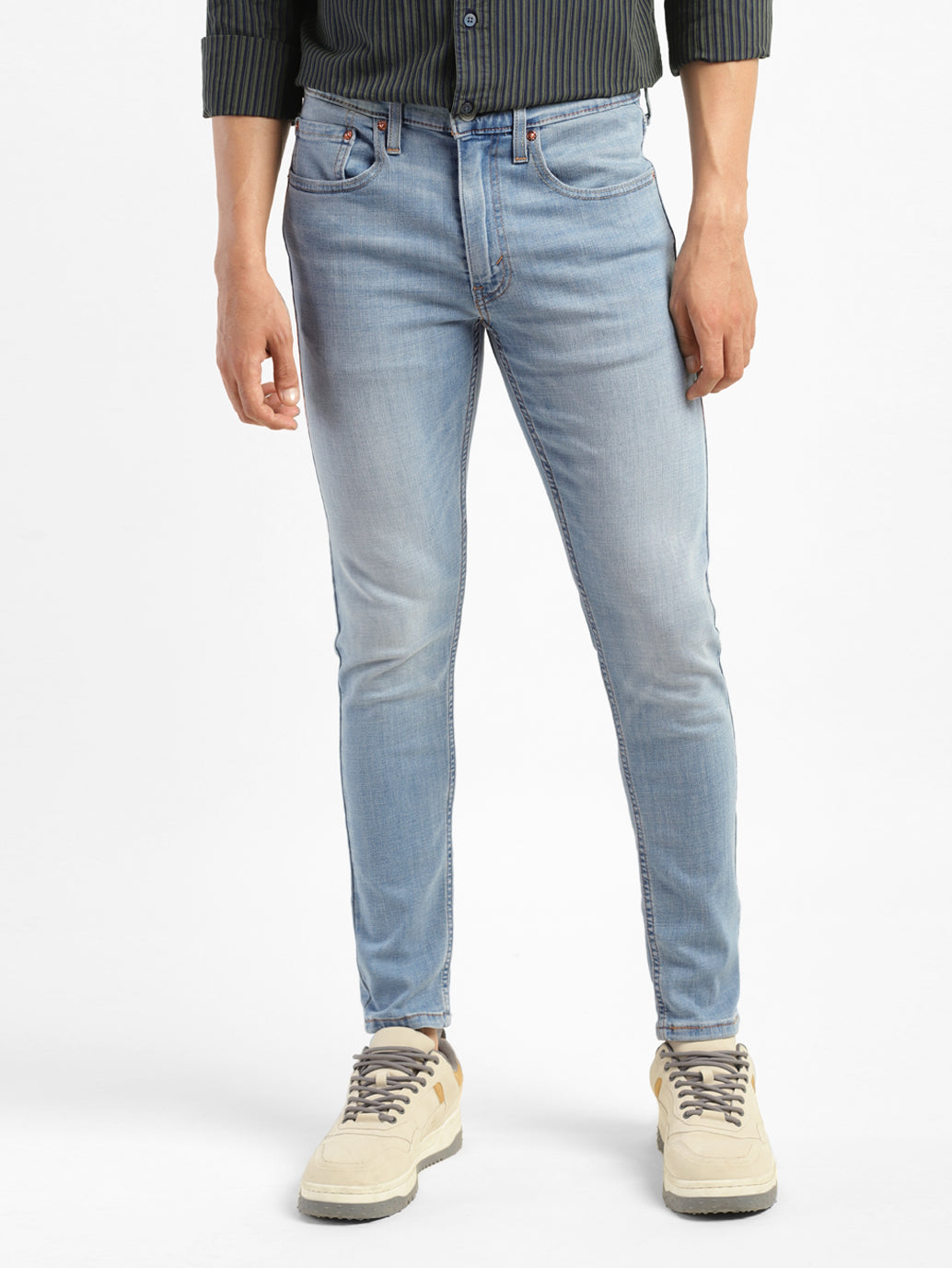 Men's Light Indigo Skinny Taper Fit Jeans