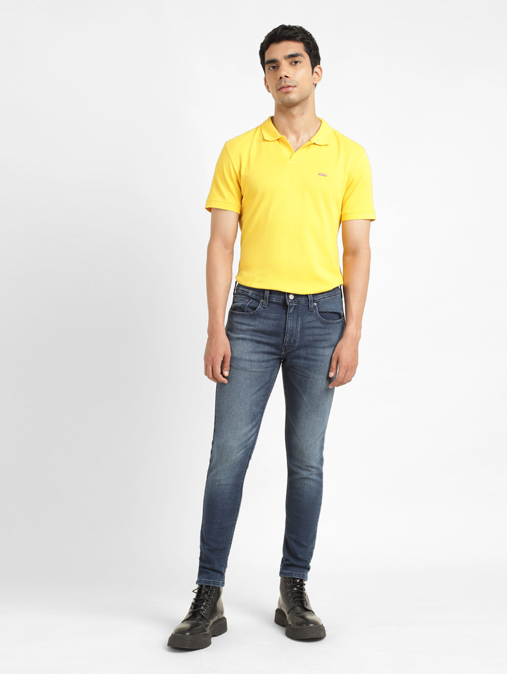 Men's Blue Skinny Fit Mid Rise Jeans