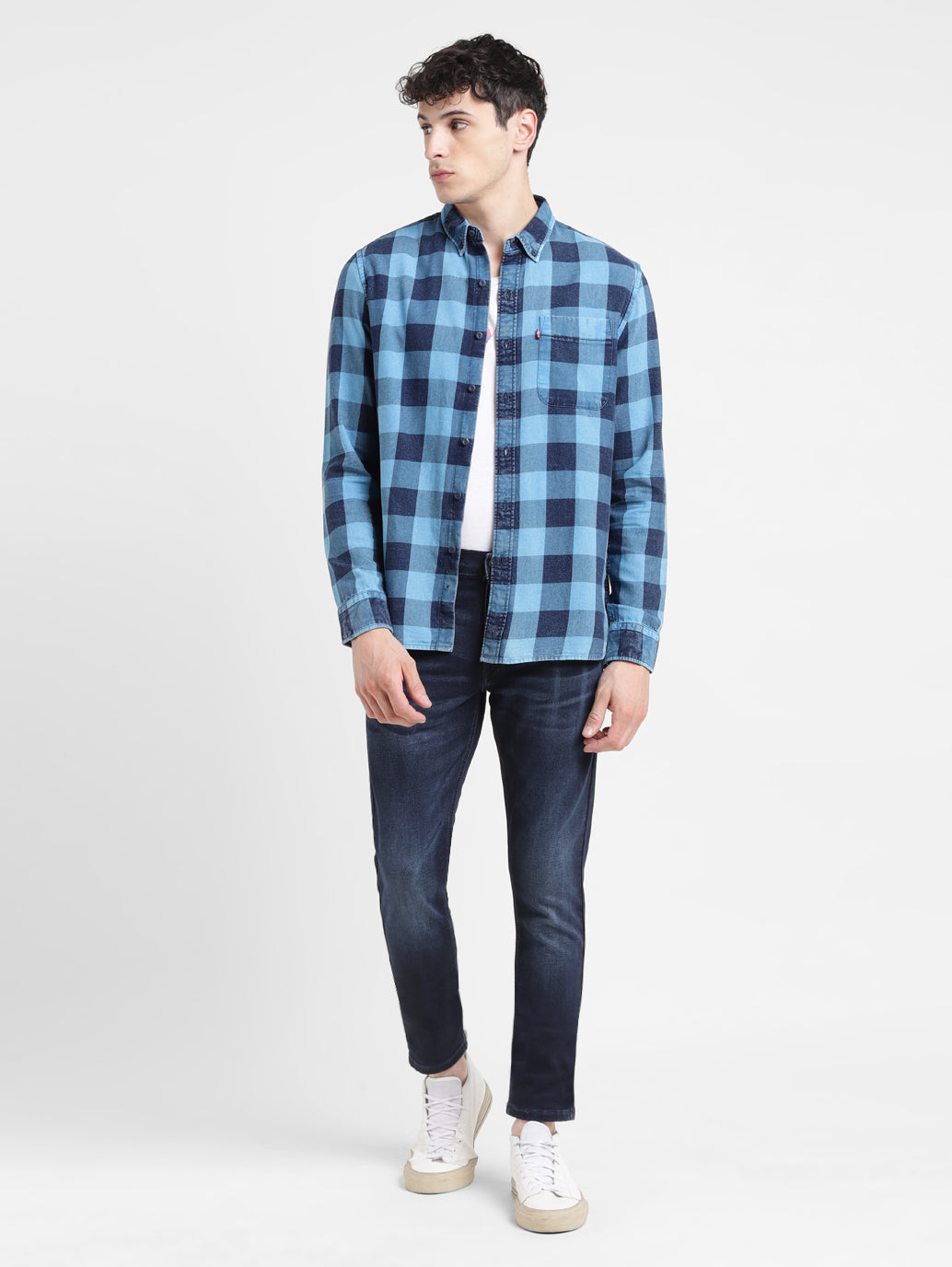 Men's Blue Skinny Fit Mid Rise Jeans