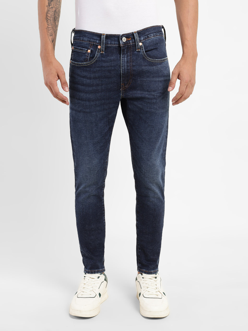Men's Blue Skinny Fit Mid Rise Jeans