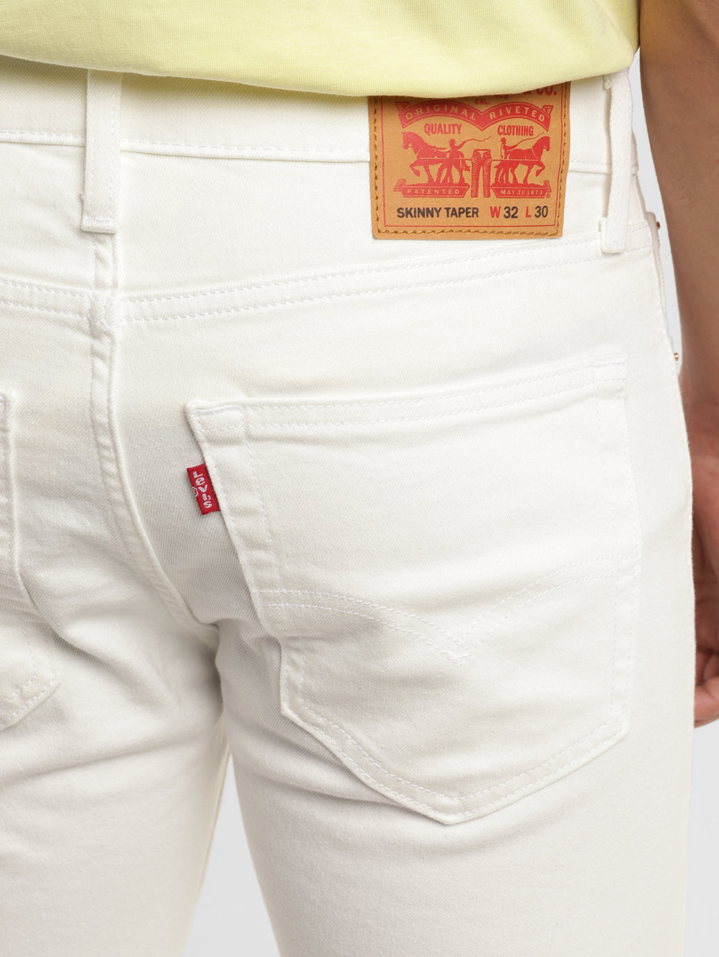 Men's White Skinny Tapered Jeans