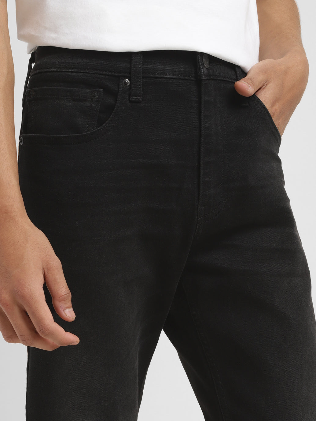 Men's Black Skinny Taper Jeans