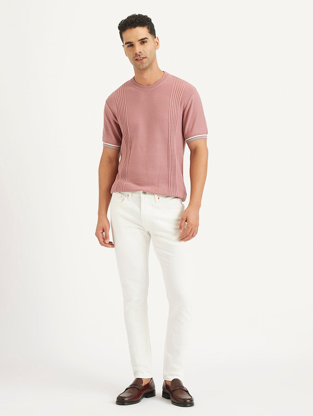 Men's White Skinny Fit Mid Rise Jeans
