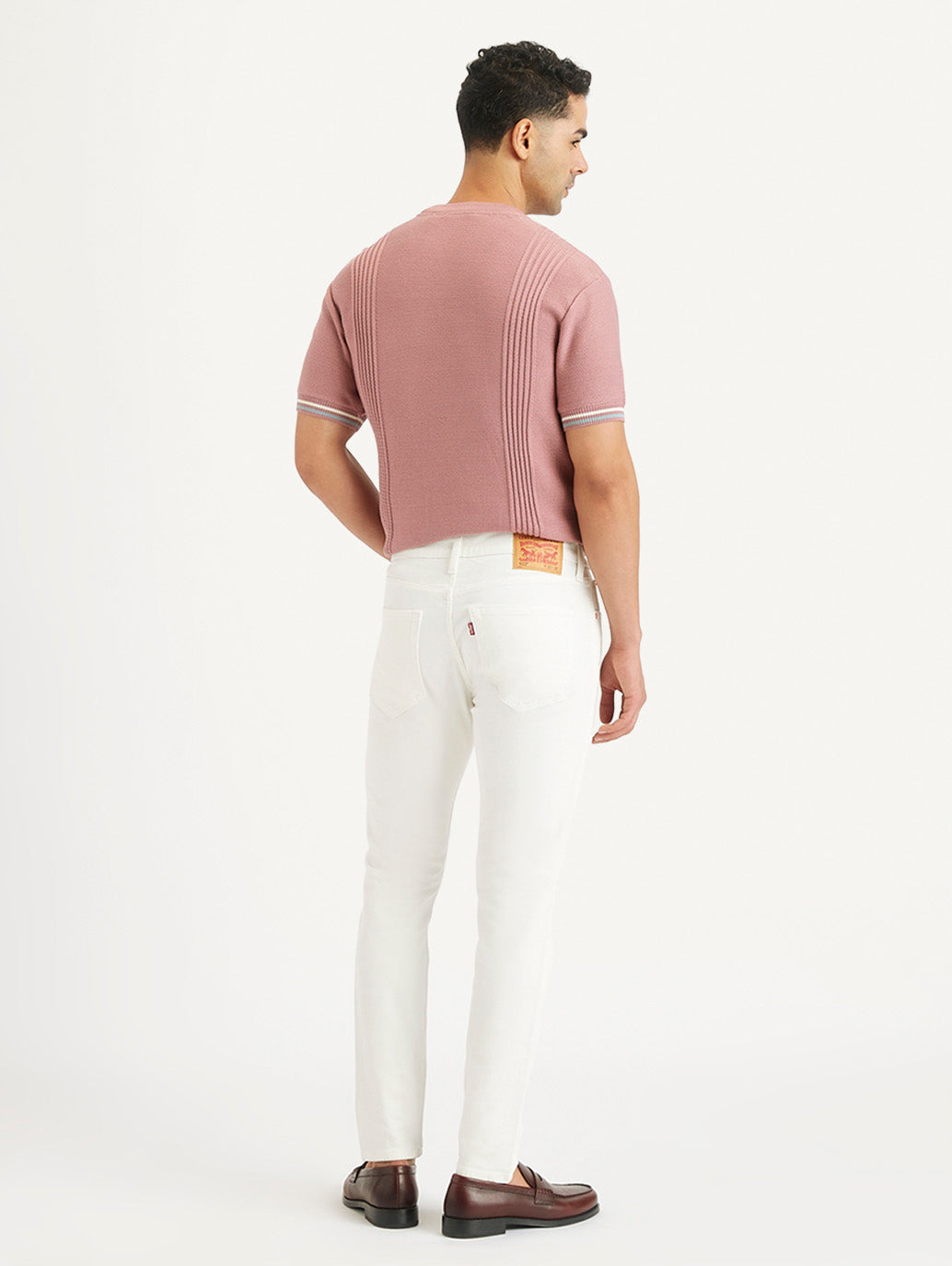 Men's Skinny Taper Fit White Jeans