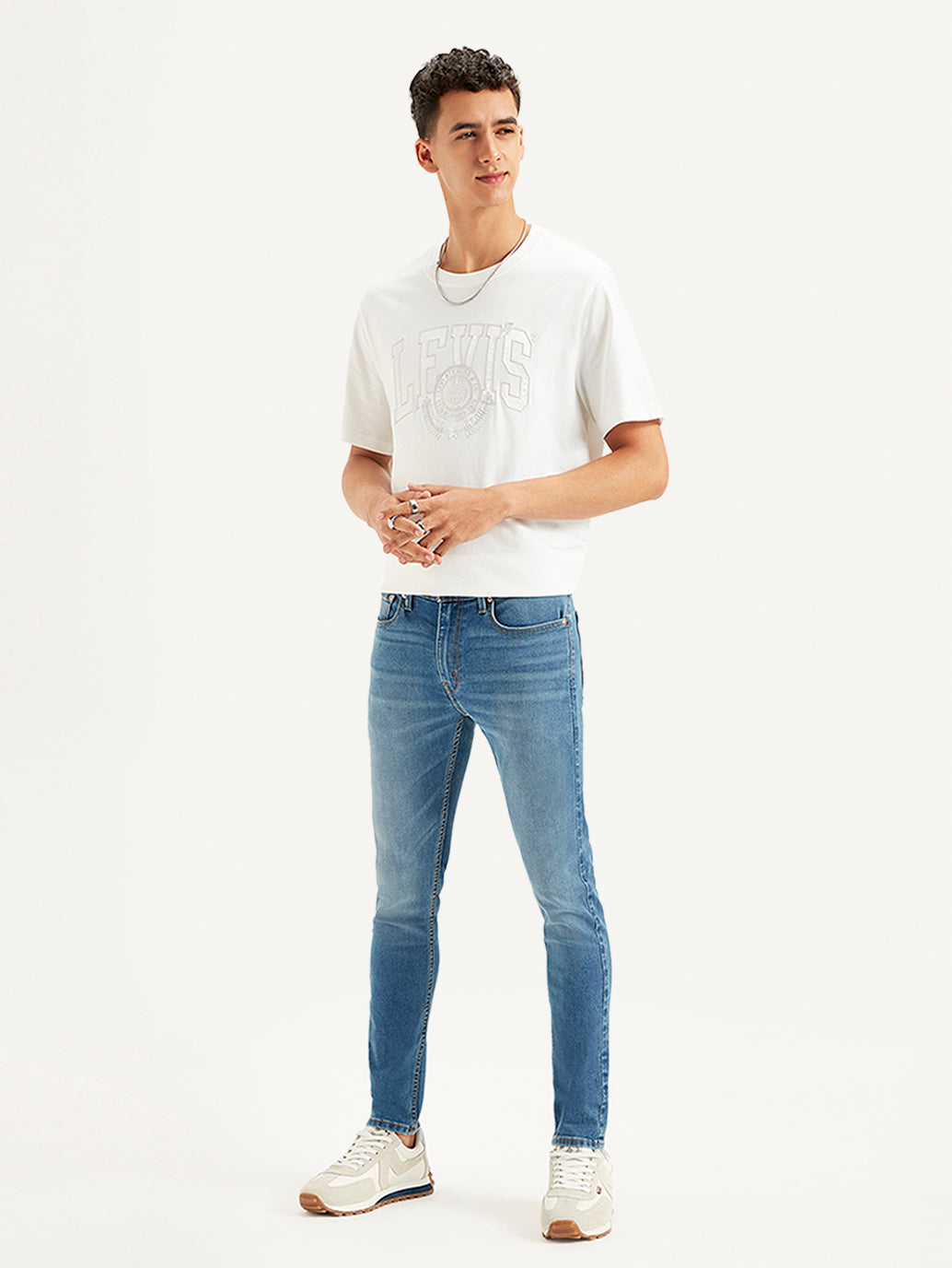 Men's Blue Skinny Fit Mid Rise Jeans