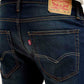 Men's Navy Blue Skinny Tapered Fit Mid Rise Jeans - Detail View