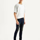 Men's Navy Blue Skinny Tapered Fit Mid Rise Jeans - Side View