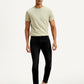 Men's Black Skinny Tapered Fit Mid Rise Jeans - Front View