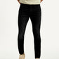 Men's Black Skinny Tapered Fit Mid Rise Jeans - Front View