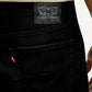 Men's Black Skinny Tapered Fit Mid Rise Jeans - Detail View