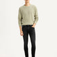 Men's Black Skinny Tapered Fit Mid Rise Jeans - Front View
