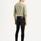 Men's Black Skinny Tapered Fit Mid Rise Jeans - Back View