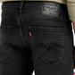 Men's Black Skinny Tapered Fit Mid Rise Jeans - Detail View
