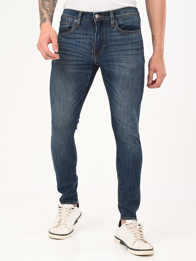 Men's Blue Skinny Fit Mid Rise Jeans-image-10