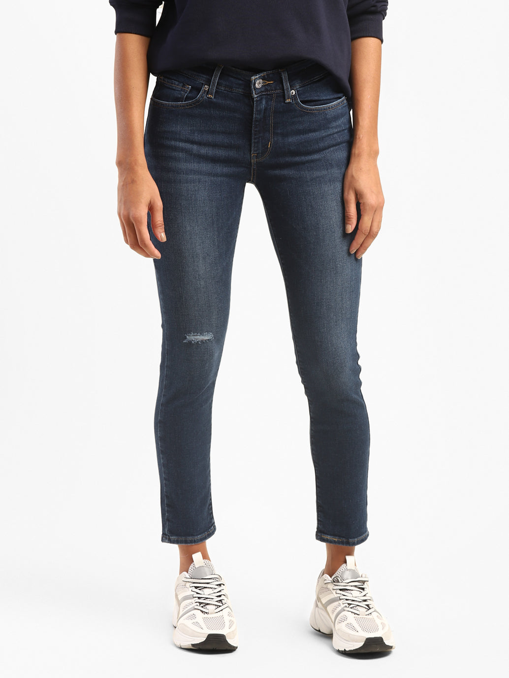Women's 711 Blue Skinny Fit Mid Rise Jeans