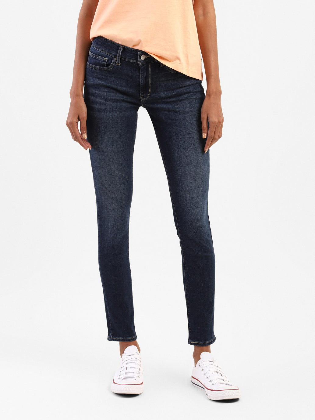 Women's 711 Blue Skinny Fit Mid Rise Jeans