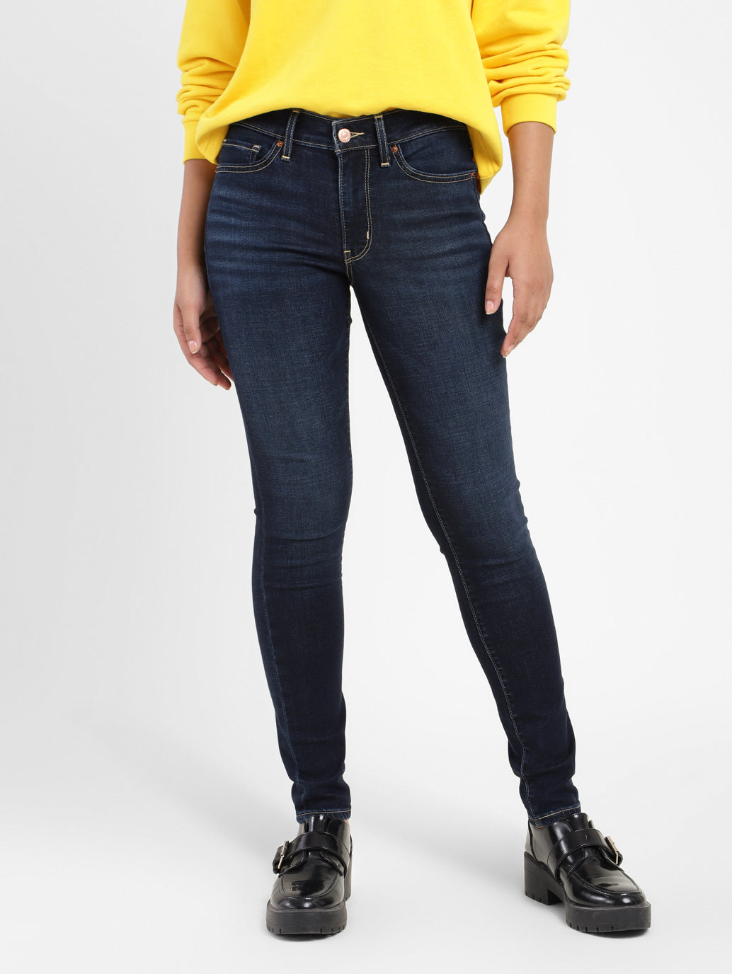 Women's 711 Blue Skinny Fit Mid Rise Jeans