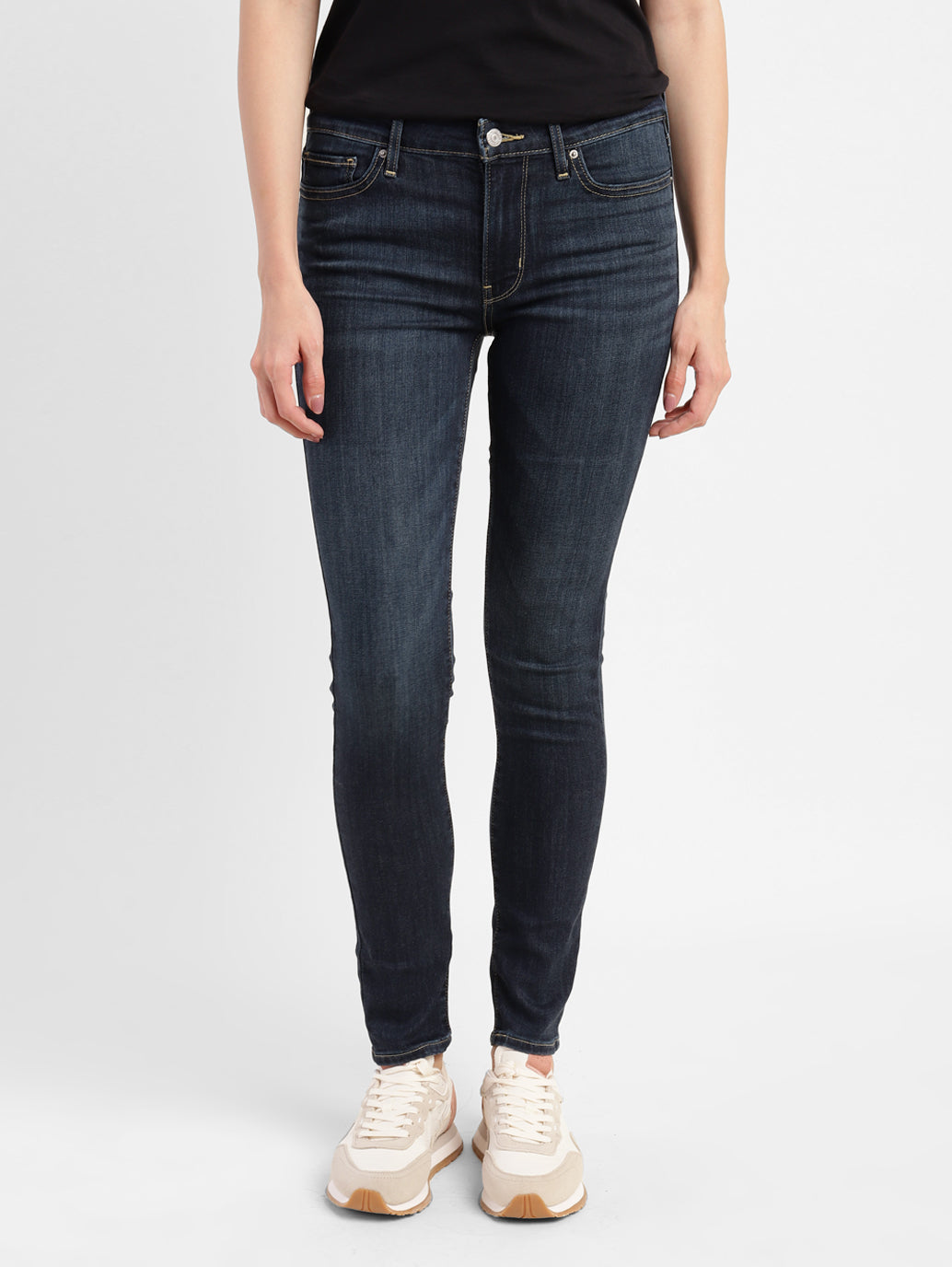 Women's 711 Blue Skinny Fit Mid Rise Jeans
