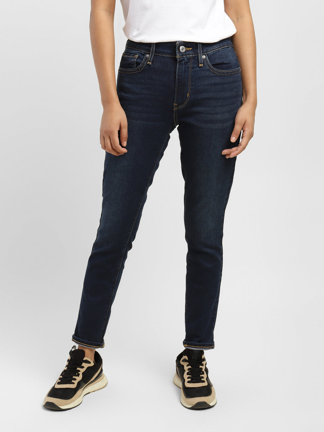Women's 711 Blue Skinny Fit Mid Rise Jeans