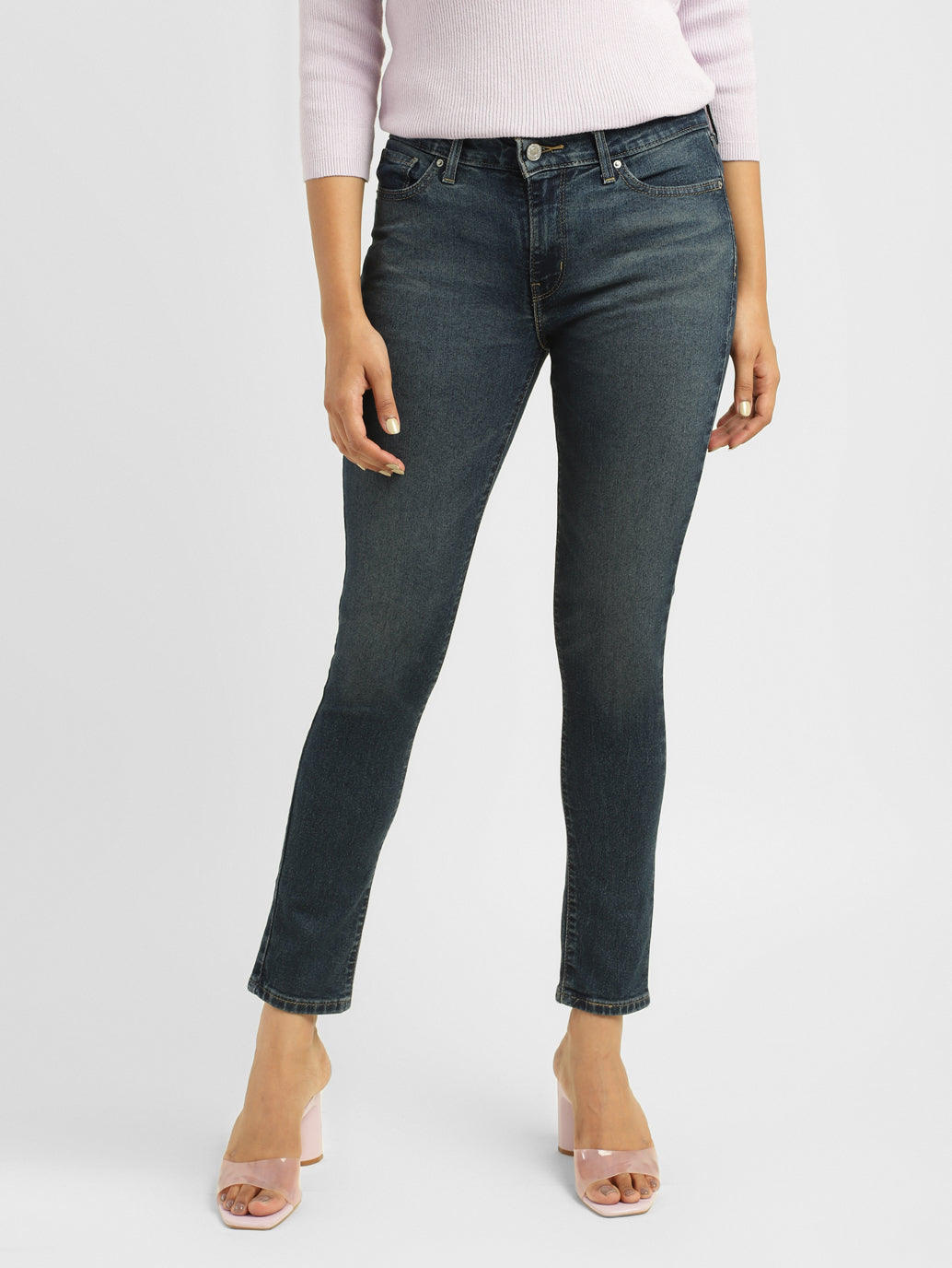 Women's 711 Blue Skinny Fit Mid Rise Jeans