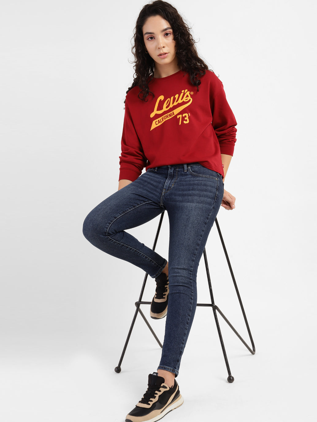 Women's 711 Blue Skinny Fit Mid Rise Jeans