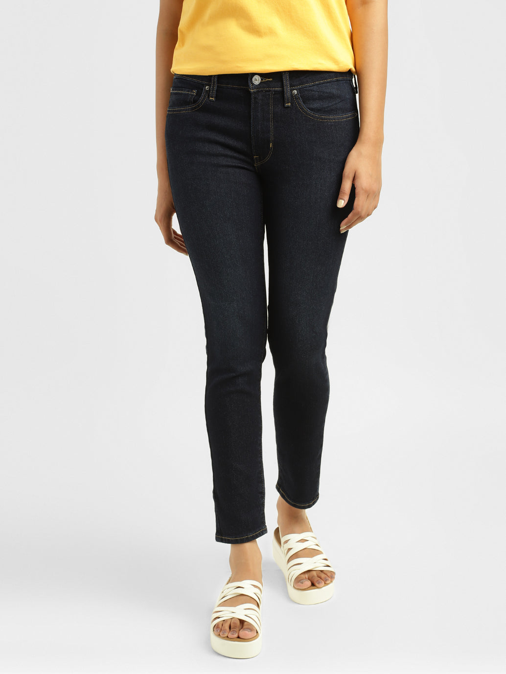 Women's 711 Blue Skinny Fit Mid Rise Jeans