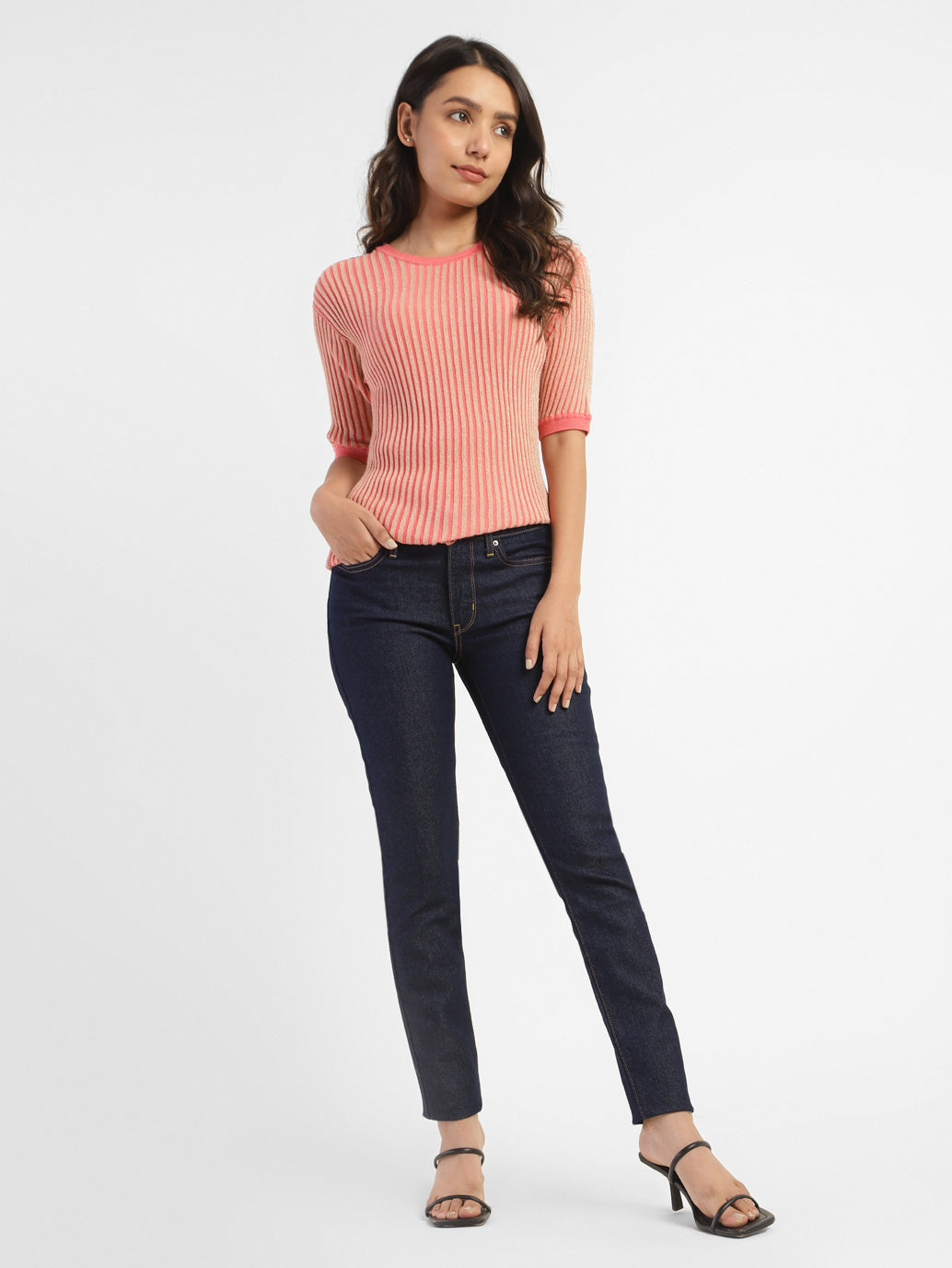 Women's 711 Blue Skinny Fit Mid Rise Jeans