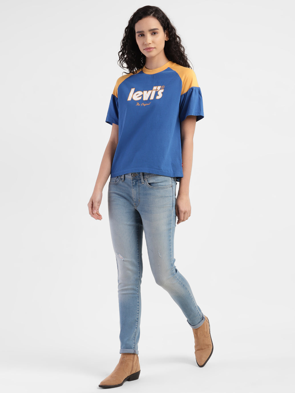 Women's 711 Blue Skinny Fit Mid Rise Jeans