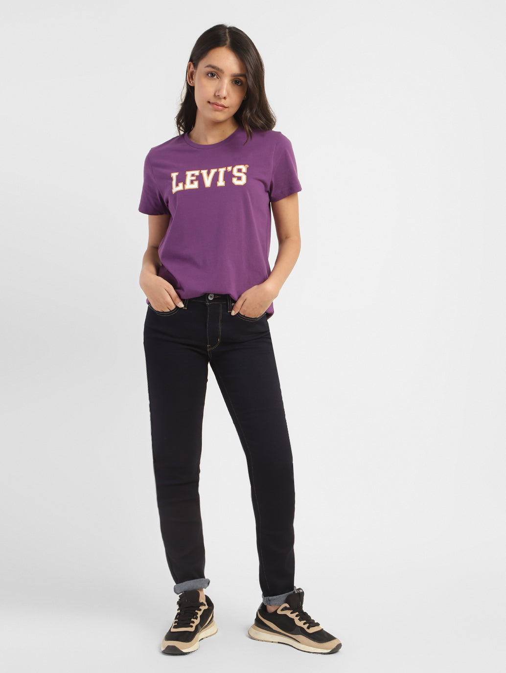Women's 711 Blue Skinny Fit Mid Rise Jeans