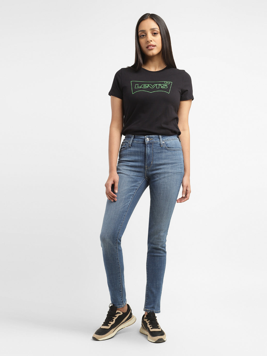 Women's 711 Blue Skinny Fit Mid Rise Jeans