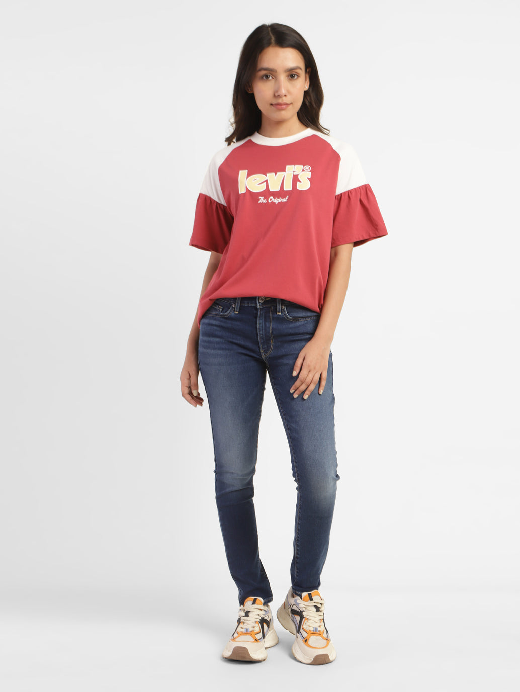Women's 711 Blue Skinny Fit Mid Rise Jeans