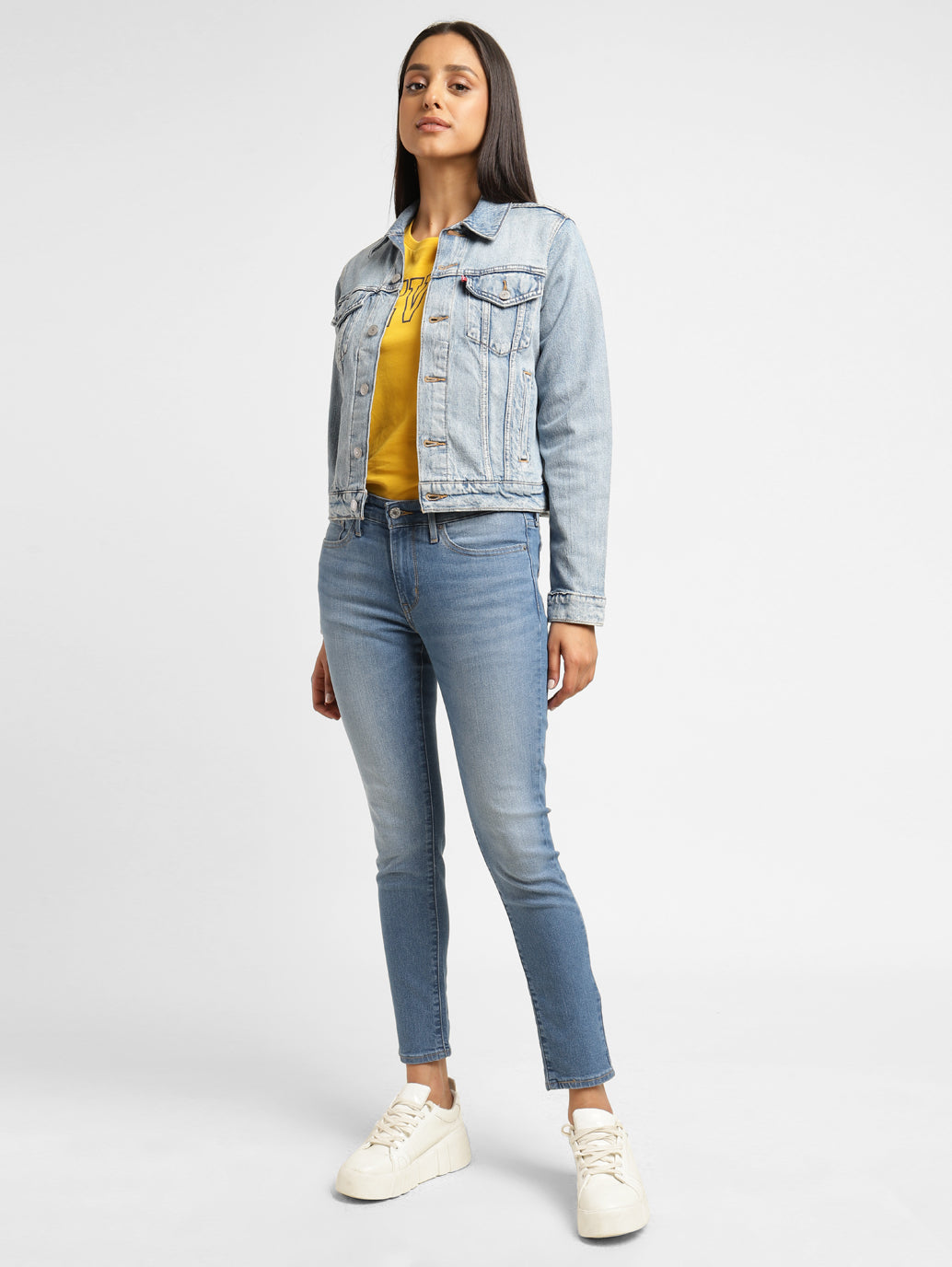 Women's 711 Blue Skinny Fit Mid Rise Jeans