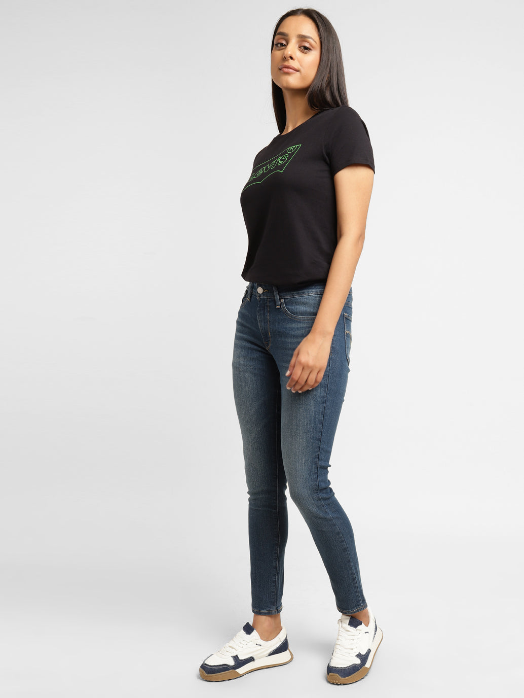 Women's 711 Blue Skinny Fit Mid Rise Jeans