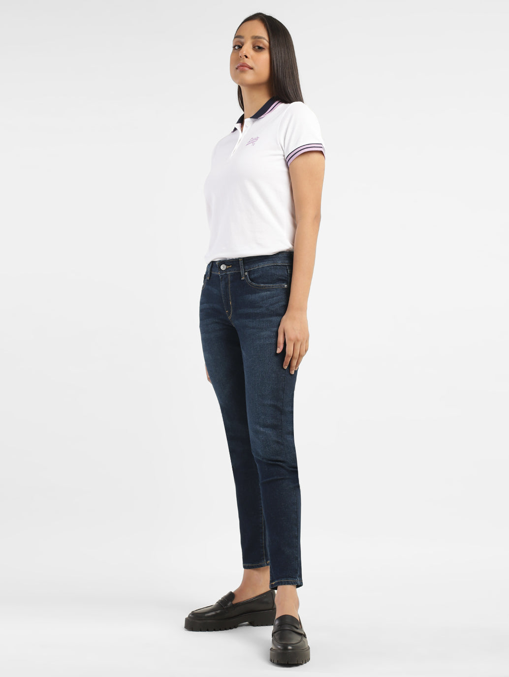 Women's 711 Blue Skinny Fit Mid Rise Jeans