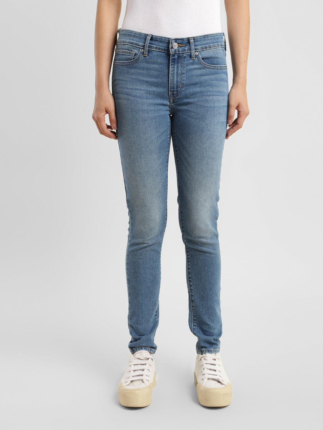 Women's 711 Blue Skinny Fit Mid Rise Jeans