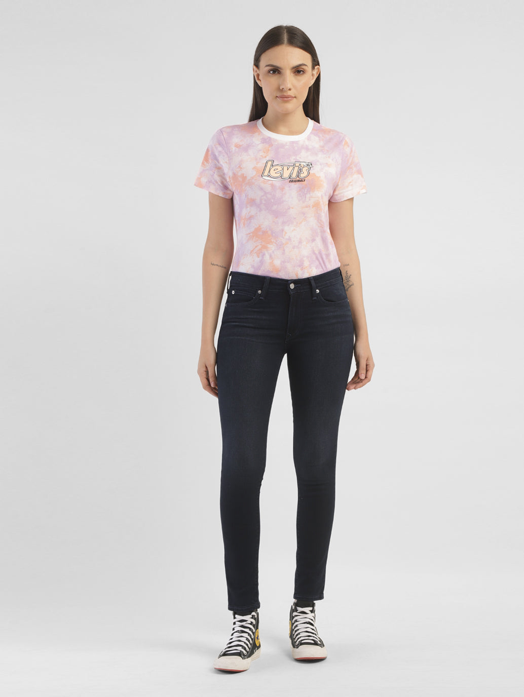 Women's 711 Blue Skinny Fit Mid Rise Jeans