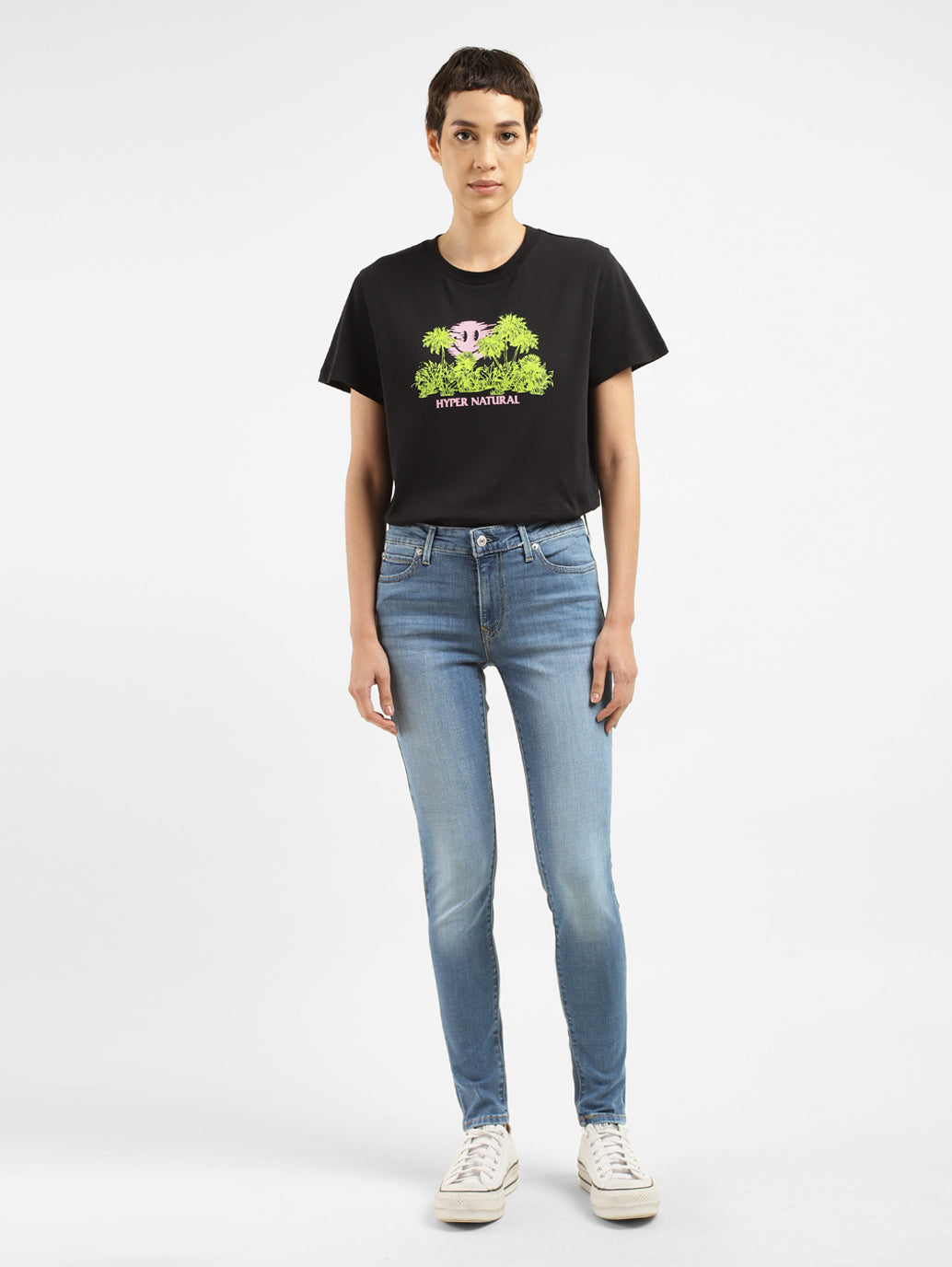 Women's 711 Blue Skinny Fit Mid Rise Jeans