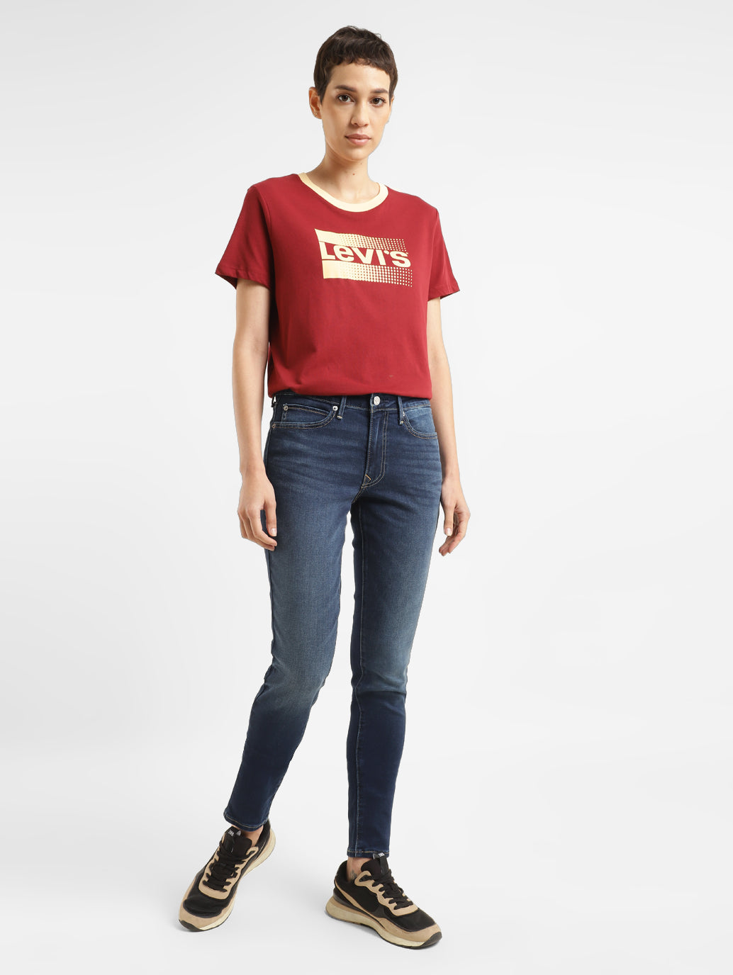 Women's 711 Blue Skinny Fit Mid Rise Jeans