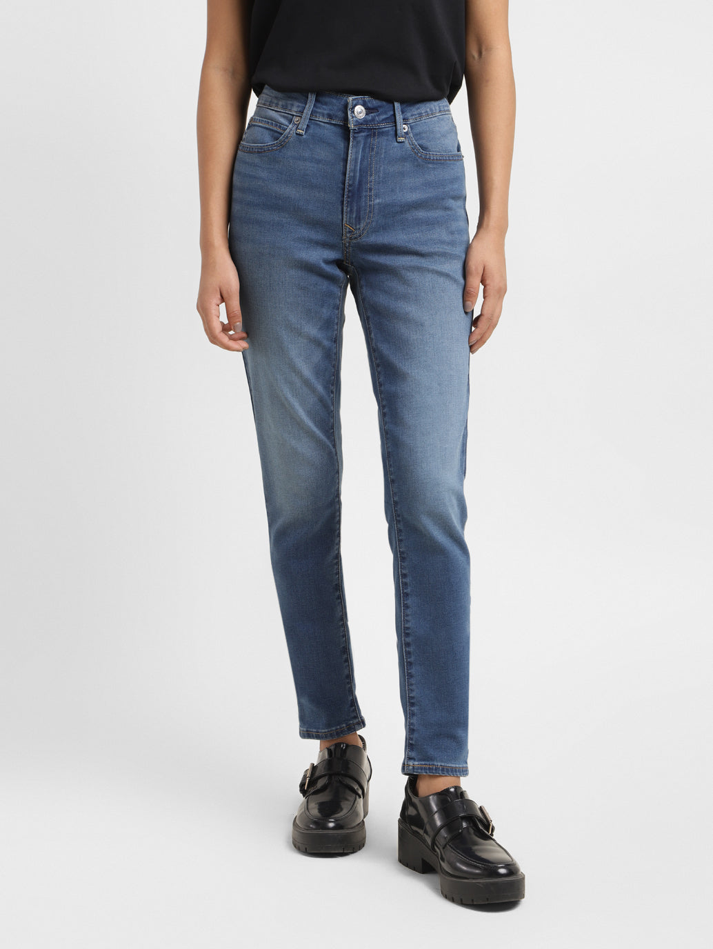 Women's 711 Blue Skinny Fit Mid Rise Jeans