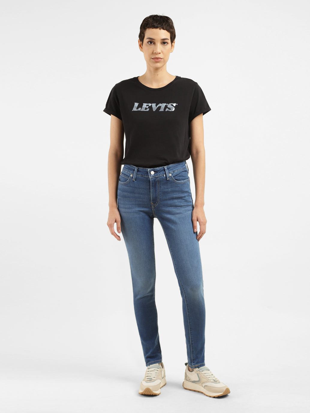 Women's 711 Blue Skinny Fit Mid Rise Jeans