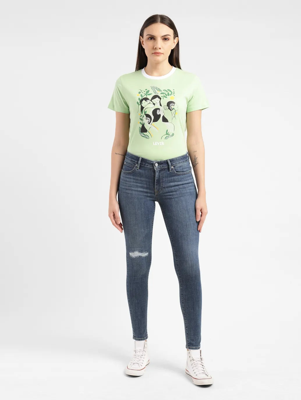 Women's 711 Blue Skinny Fit Mid Rise Jeans