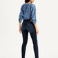 Women's 711 Navy Blue Skinny Fit Mid Rise Jeans - Back View